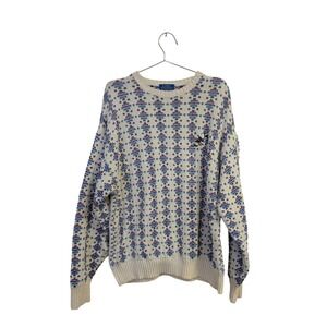 VTG Vintage LOBO by Pendleton Sweater Duck Embroidery‎ 80's Preppy Geometric XL